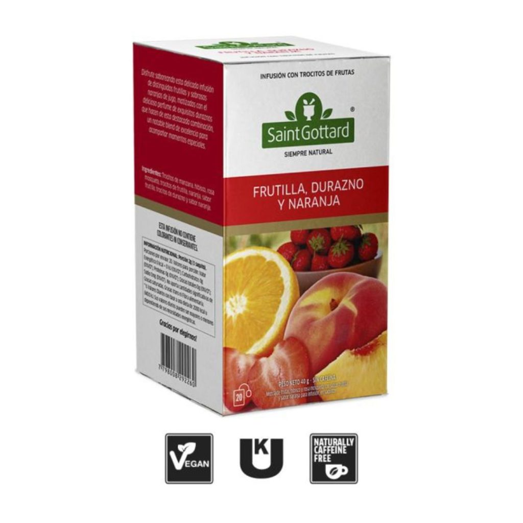 INF. FRUTILLA, DURAZNO y NARANJA x20 saq. (SAINT GOTTARD)
