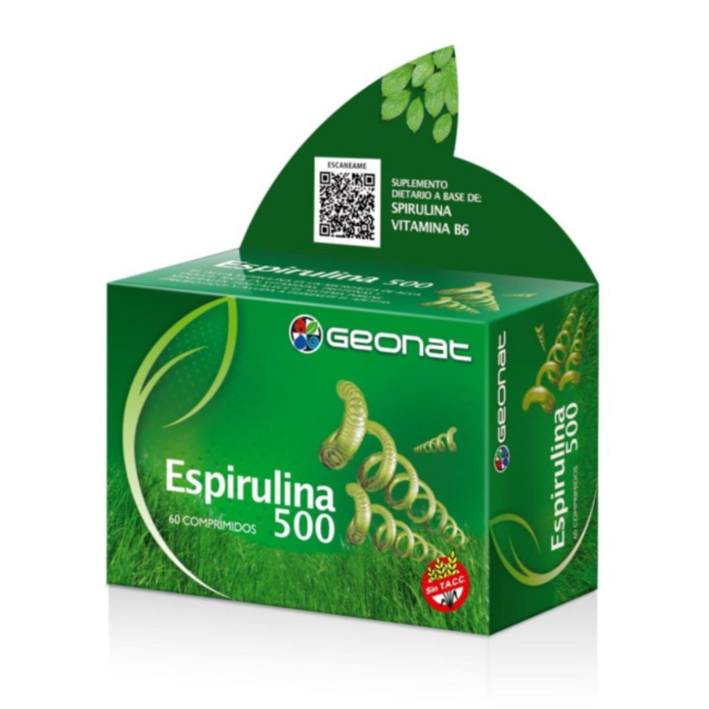 ESPIRULINA 500mg. x 60comp. (GEONAT)