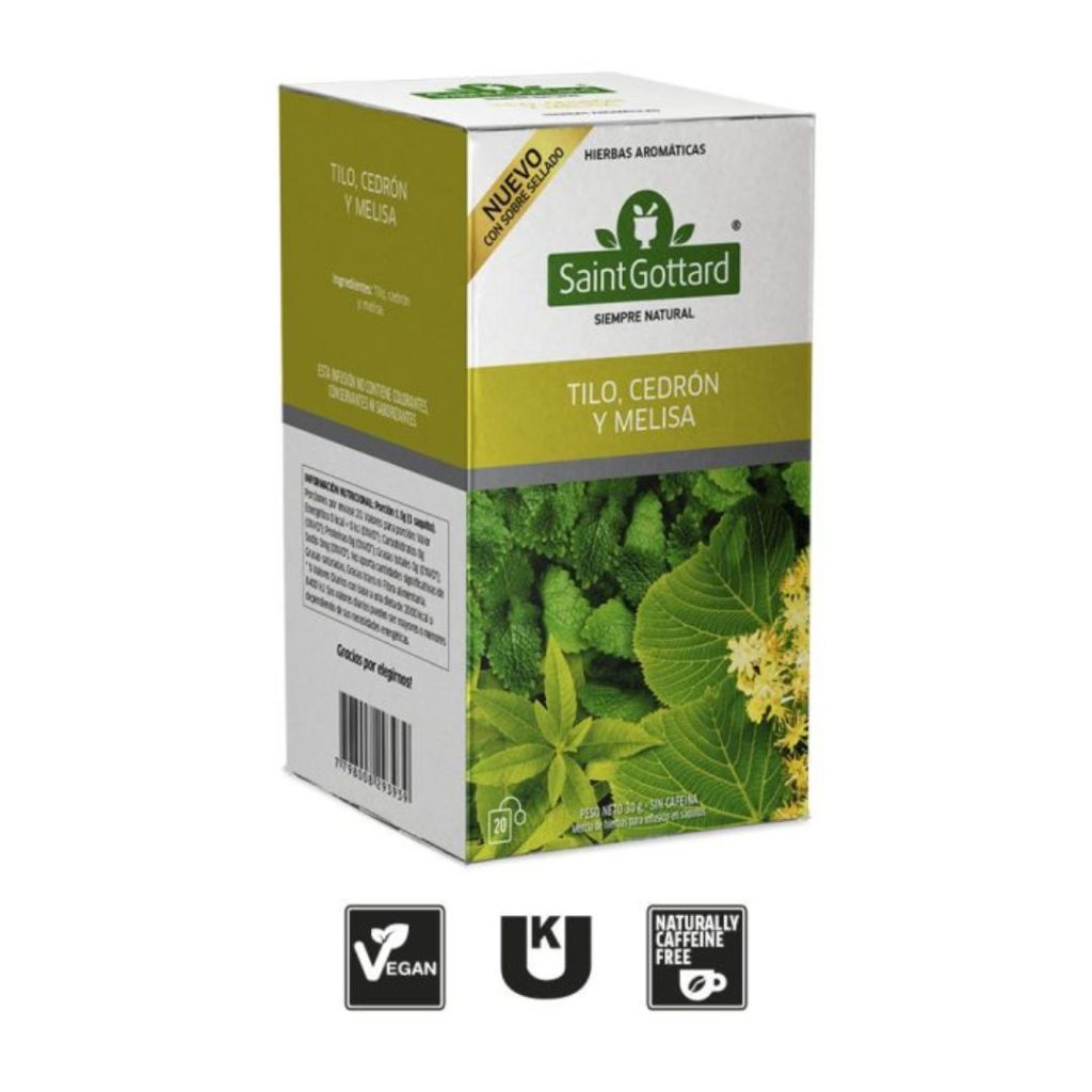 TE TILO, CEDRON y MELISA x20 saq. (SAINT GOTTARD)