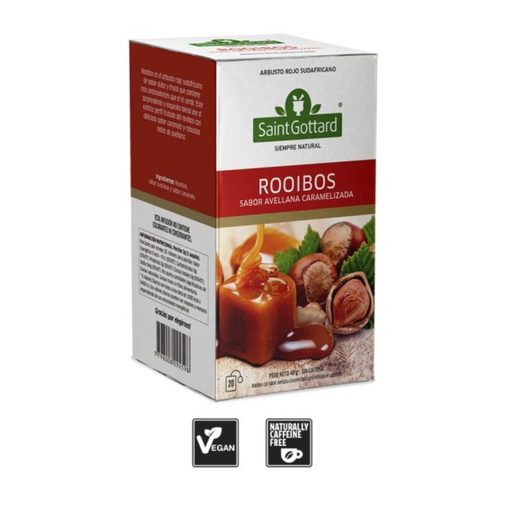 TE ROOIBOS S/CARAMEL y AVELLANAS x20 saq. (SAINT GOTTARD)