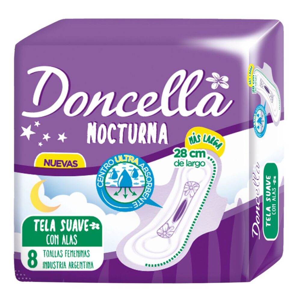 TOALLA NOCTURNA C/ALAS S/PERF. (21624) x8un. (DONCELLA)