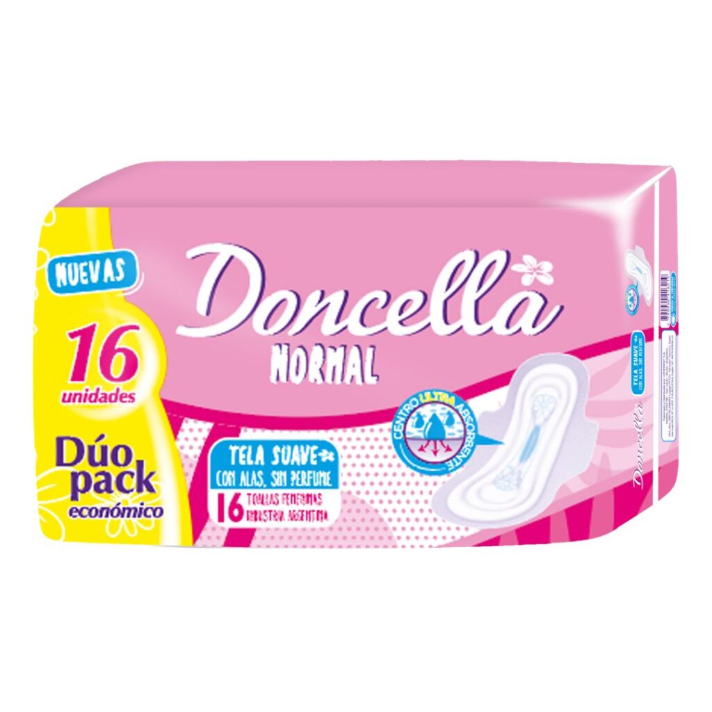 TOALLA NORMAL C/ALAS S/PERF. (21621) x16un. (DONCELLA)
