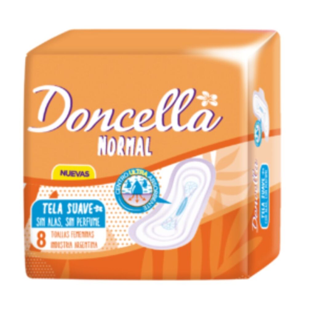 TOALLA NORMAL S/ALAS S/PERF. (21616) x8un. (DONCELLA)