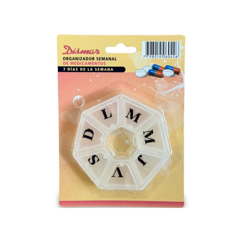 PASTILLERO ORGANIZADOR POLIGONAL 7 DIAS (DISMAR)
