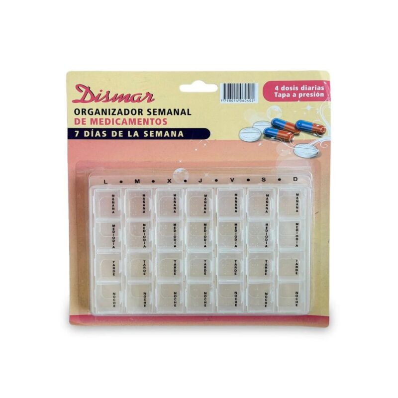 PASTILLERO ORGANIZADOR SEMANAL BANDEJA (DISMAR)