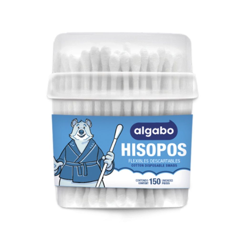 HISOPOS DESCART. ALGODÓN TUBO x150un. (6069150)(ALGABO)