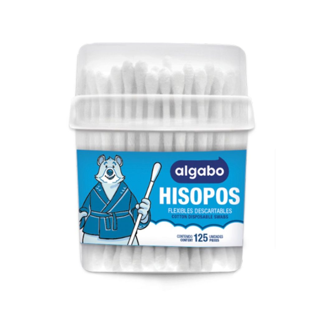 HISOPOS DESCART. ALGODÓN TUBO x125un. (6069126)(ALGABO)