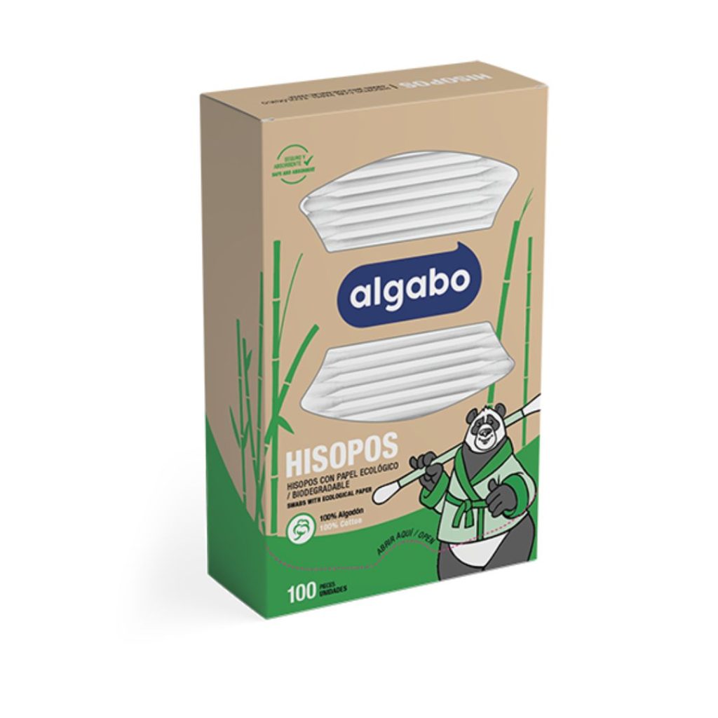 HISOPOS CON PAPEL ECOLOGICO BIODEGRADABLE x100un. (6069127)(ALGABO)