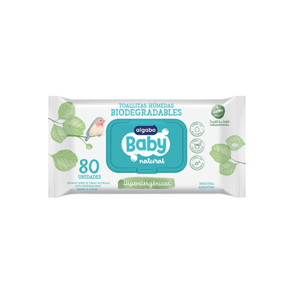 BABY TOALLITAS HUMEDAS BIODEGRAD. x80un. (3362010) (ALGABO KIDS)