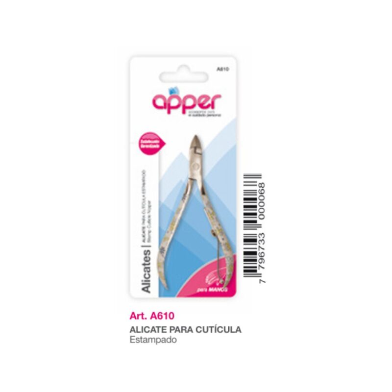 ALICATE CORTA CUTICULA ESTAMPADO A-610 (APPER)