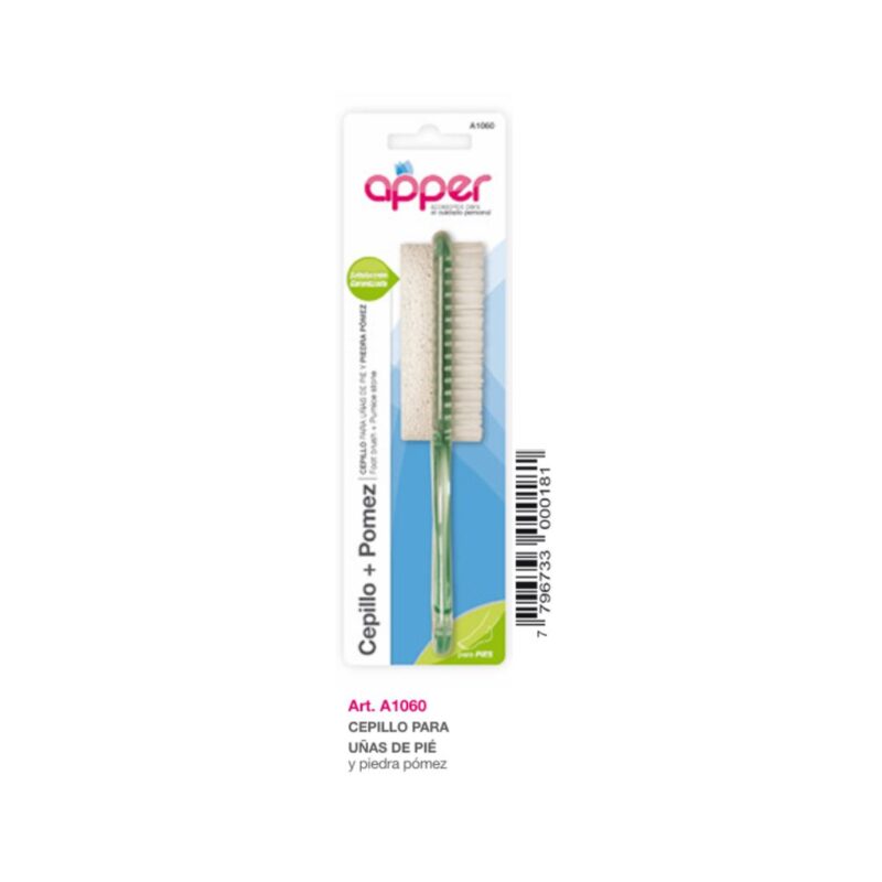 CEPILLO DE UÑAS C/PIEDRA POMEZ A-1060 (APPER)