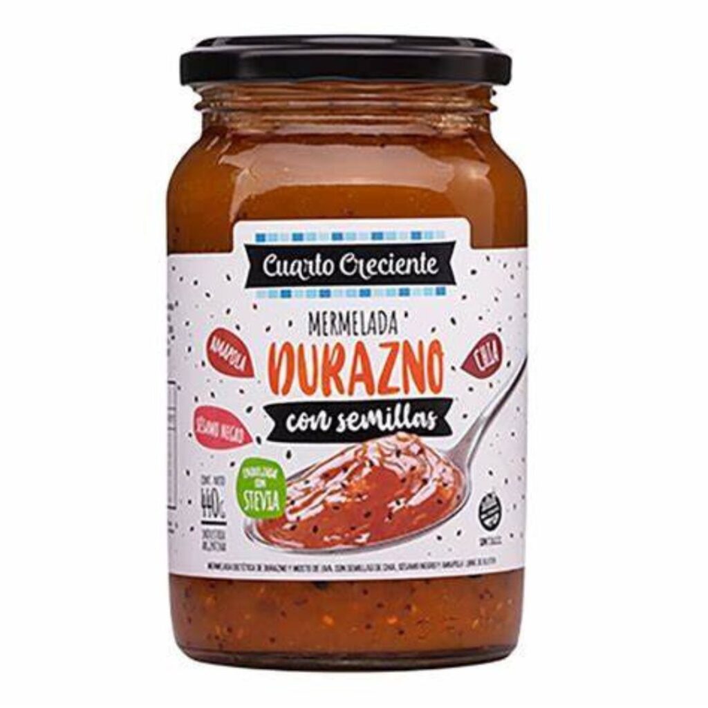 MERM. C/SEMILLAS DE DURAZNO C/STEVIA x400gr. (CUARTO CRECIENTE)
