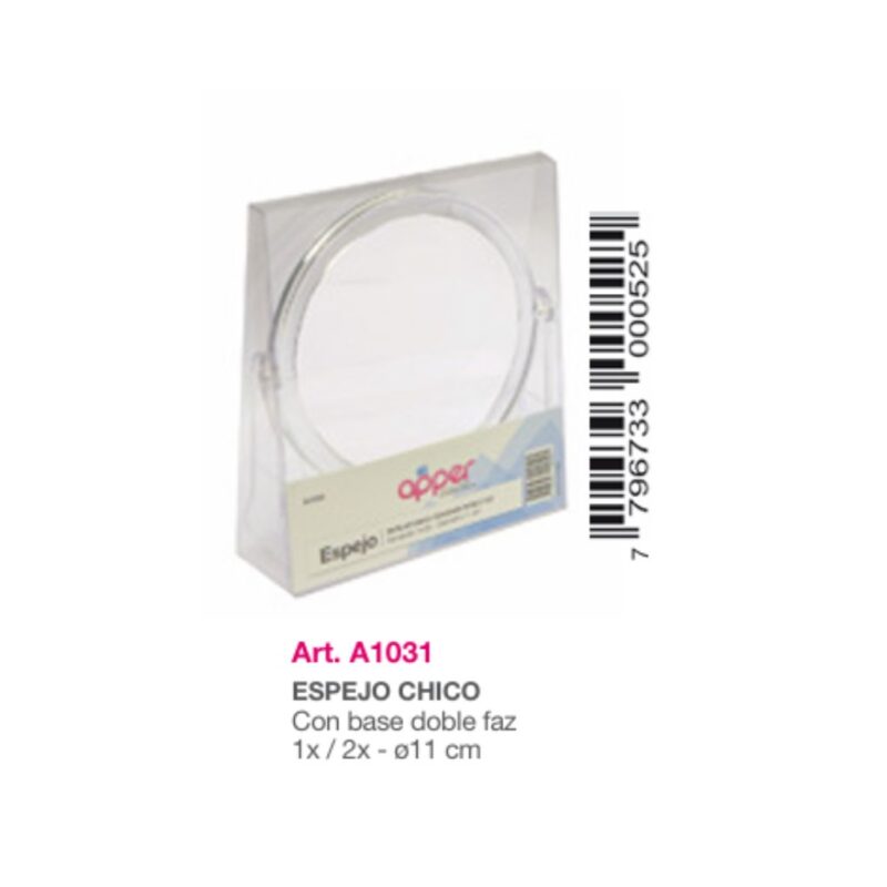 ESPEJO C/BASE DOBLE FAZ CHICO 1X - 2X A-1031 (APPER)