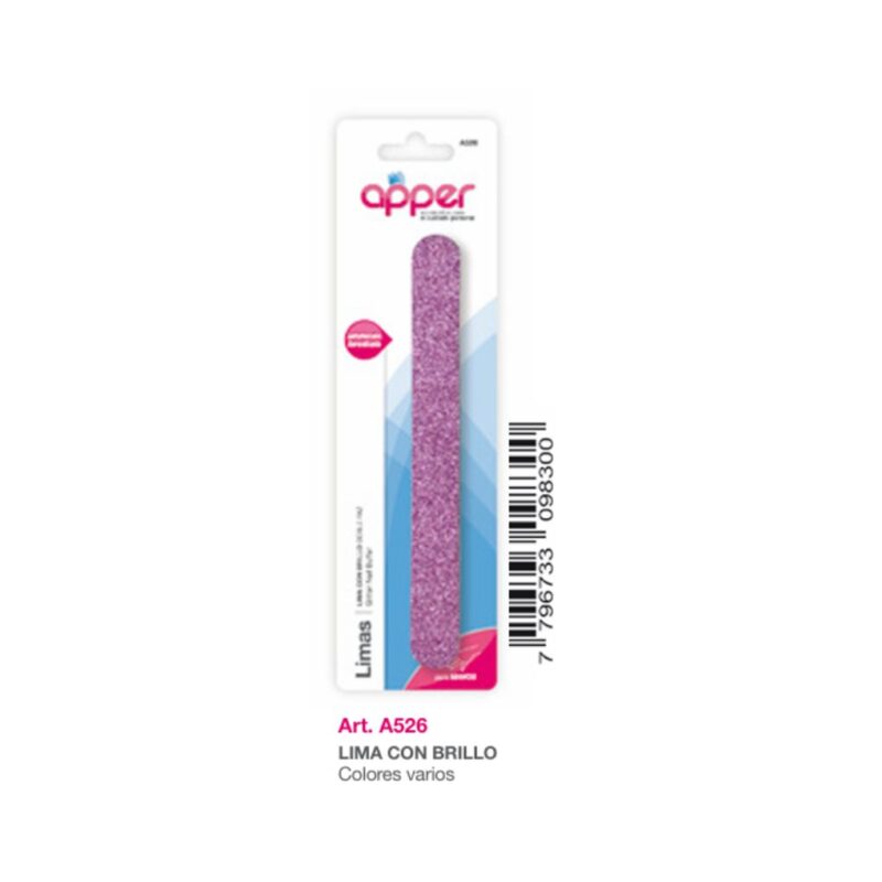 LIMA DE UÑAS C/BRILLO DOBLE FAZ A-526 (APPER)