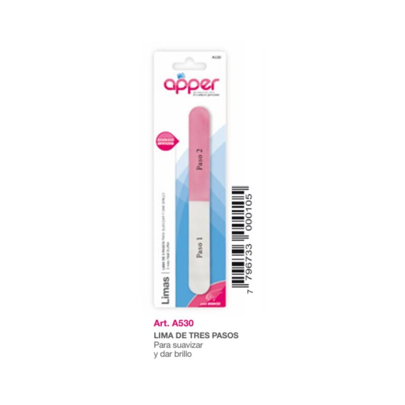 LIMA DE UÑAS 3 PASOS A-530 (APPER)