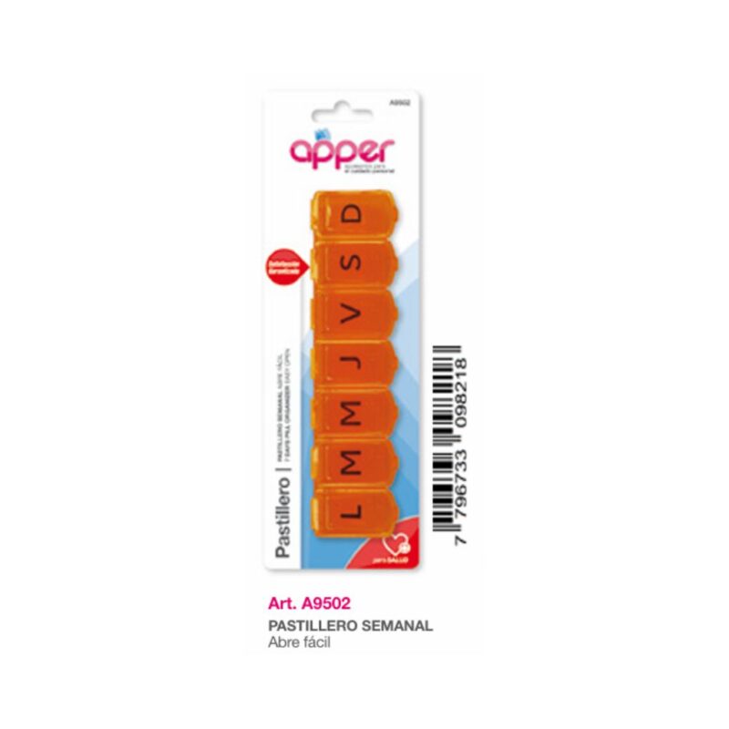 PASTILLERO SEMANAL ABRE FACIL A-9502 (APPER)