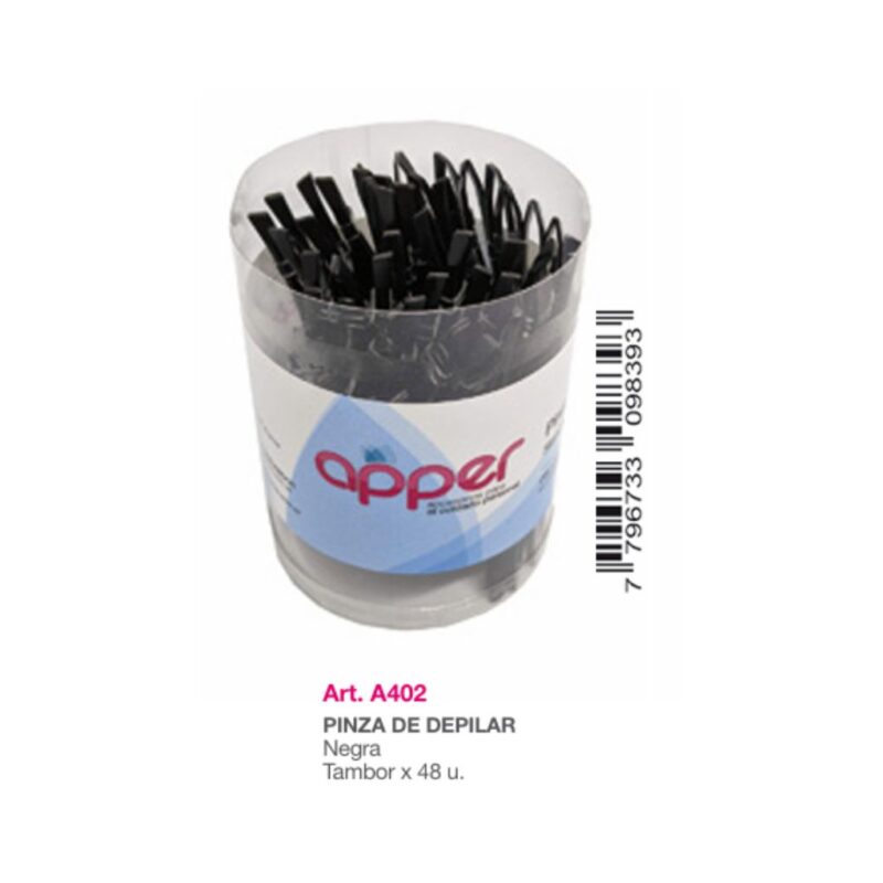 PINZA DE DEPILAR OBLICUA TARRO x48 unid. A-402 (APPER)