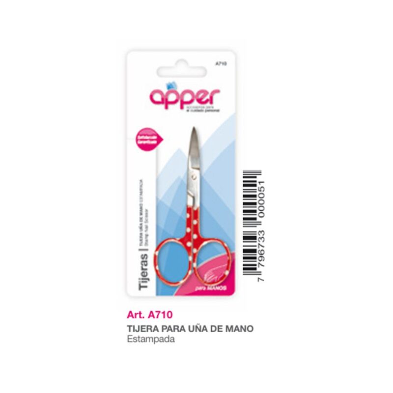TIJERA DE UÑAS DE MANO ESTAMP. A-710 (APPER)