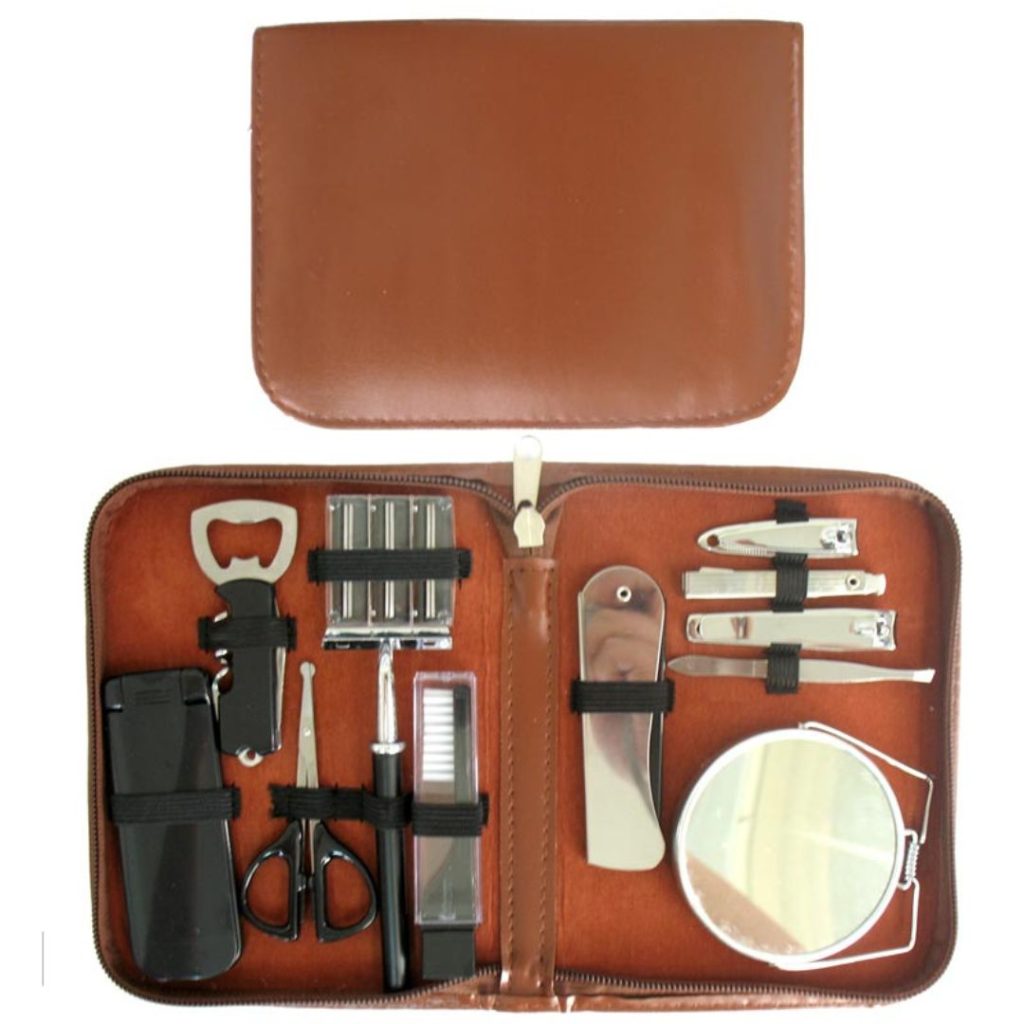 SET DE MANICURA CABALLERO x 12 PIEZAS C/ESPEJO N-212 (JESSAMY)