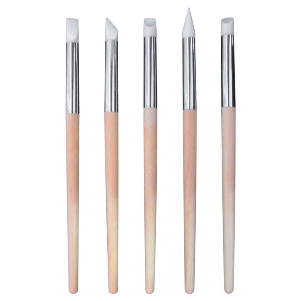 SET DE PINCELES DE SILICONA x 5 PARA UÑAS U-102 (JESSAMY)