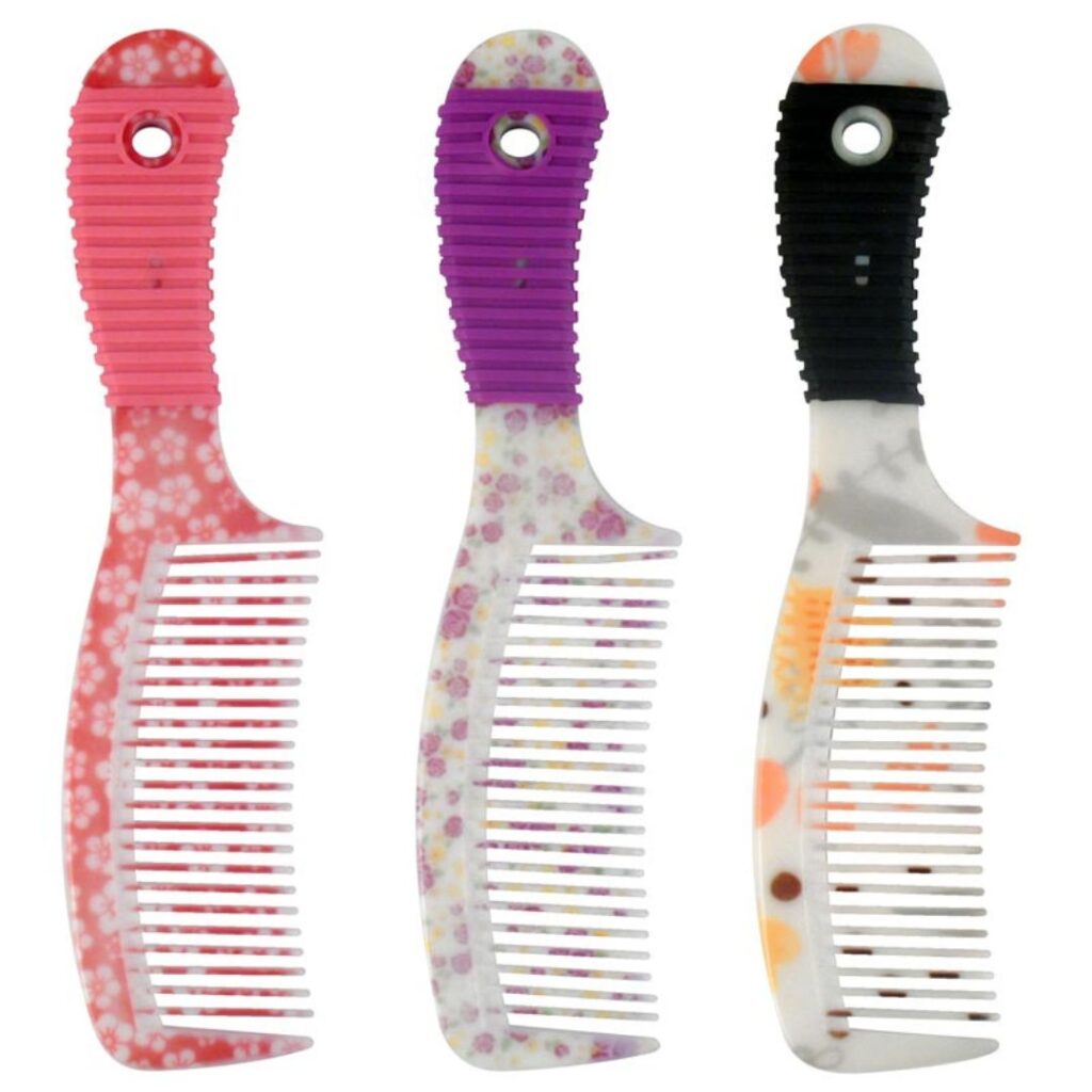 PEINE FLOREADO CON MANGO DE GOMA P-8501 (JESSAMY)