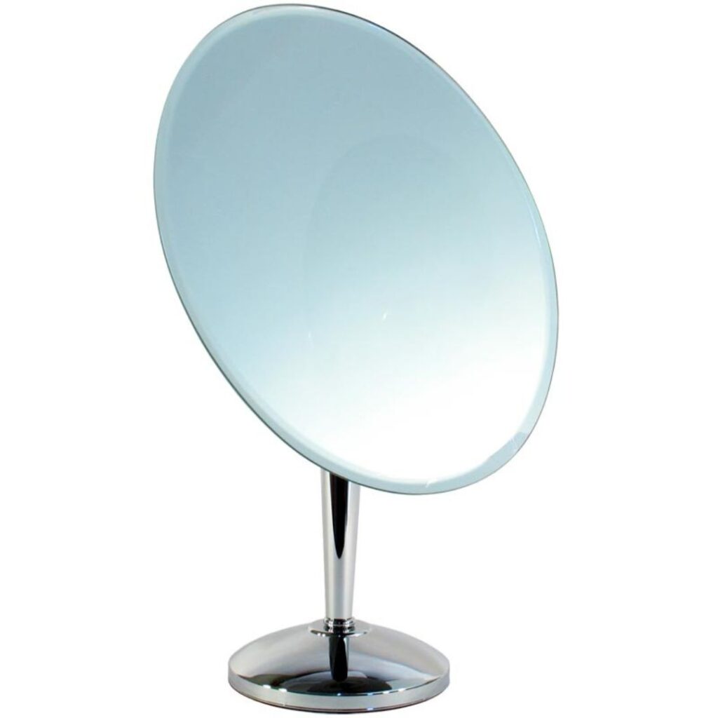 ESPEJO E-7010 DE METAL OVALADO C/PIE 27cm (JESSAMY)