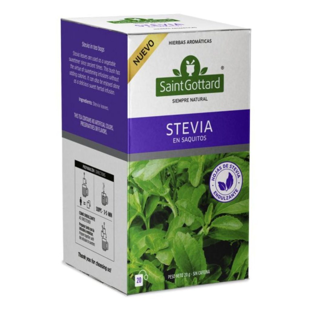 STEVIA ENDULZANTE NATURAL x20 saq. (SAINT GOTTARD)