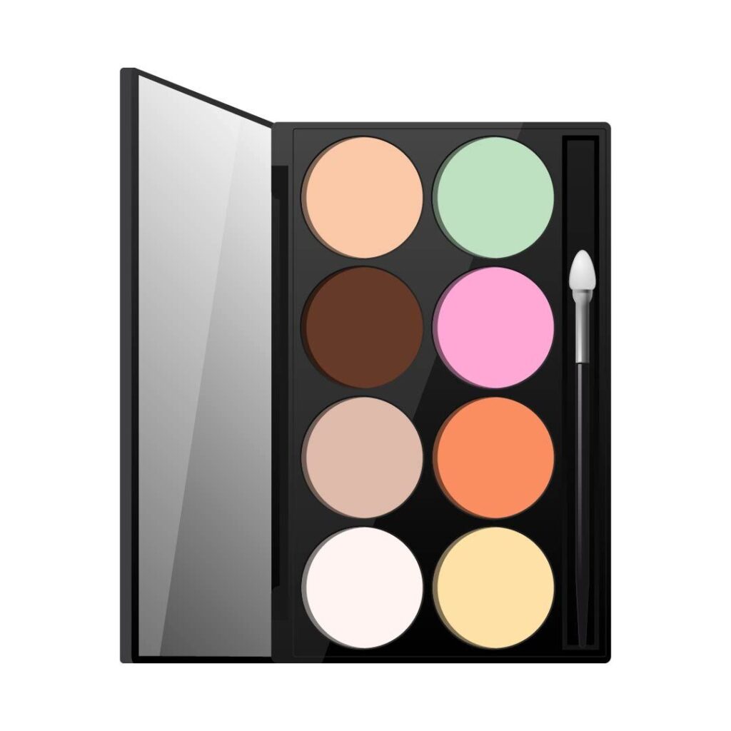 PALETA CORRECTOR DE OJERAS C/ESPEJO x8 colores Z-483 (XULU)