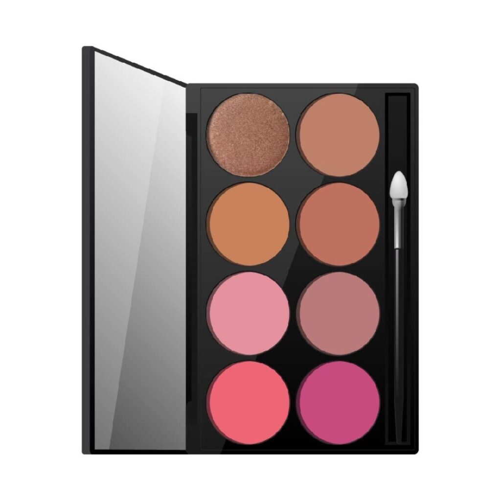 PALETA DE RUBOR C/ESPEJO x8 colores Z-486 (XULU)