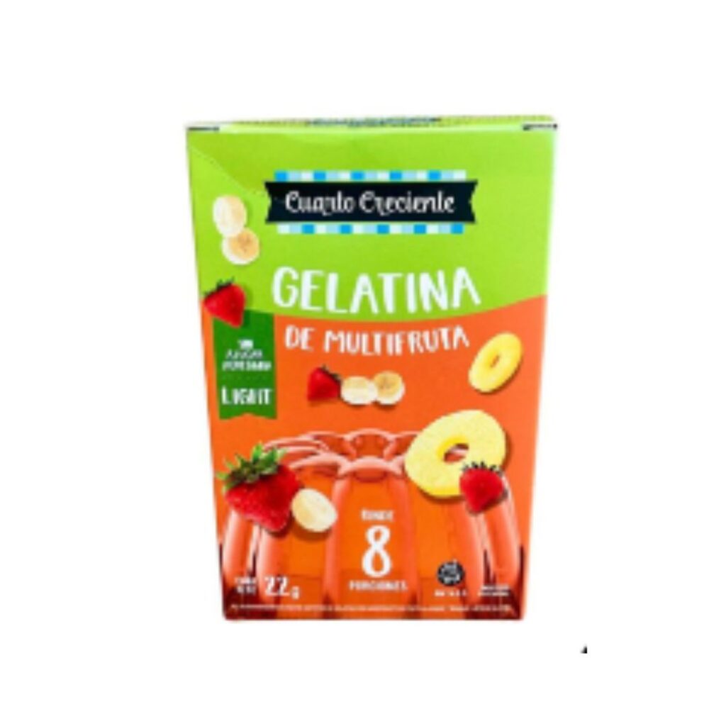 GELATINA LIGHT S/AZUCAR MULTIFRUTA 15 Sobres x22gr. (CUARTO CRECIENTE)