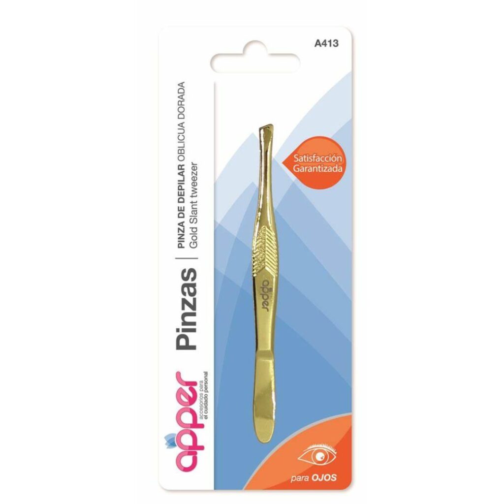 PINZA DE DEPILAR DORADA OBLICUA A-413 (APPER)