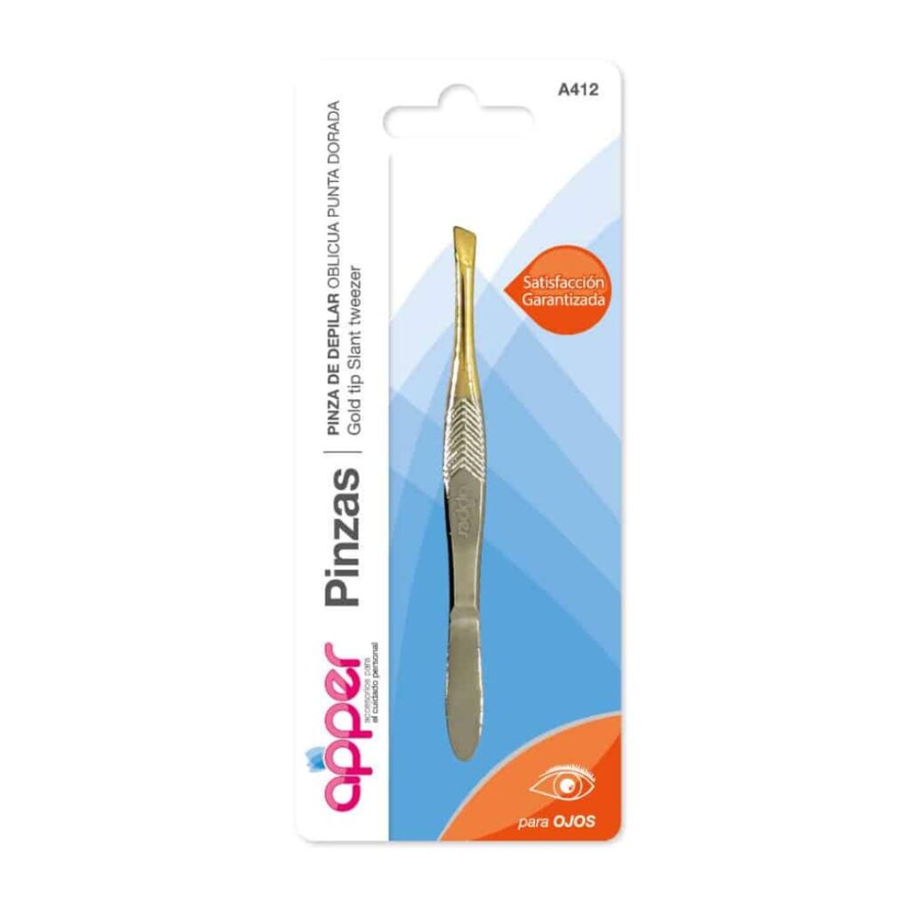 PINZA DE DEPILAR PTA. DORADA A-412 (APPER)