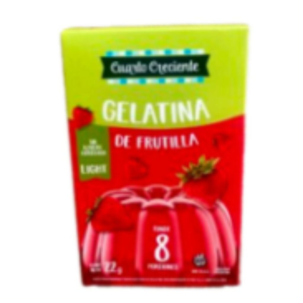 GELATINA LIGHT S/AZUCAR FRUTILLA 15 Sobres x22gr. (CUARTO CRECIENTE)
