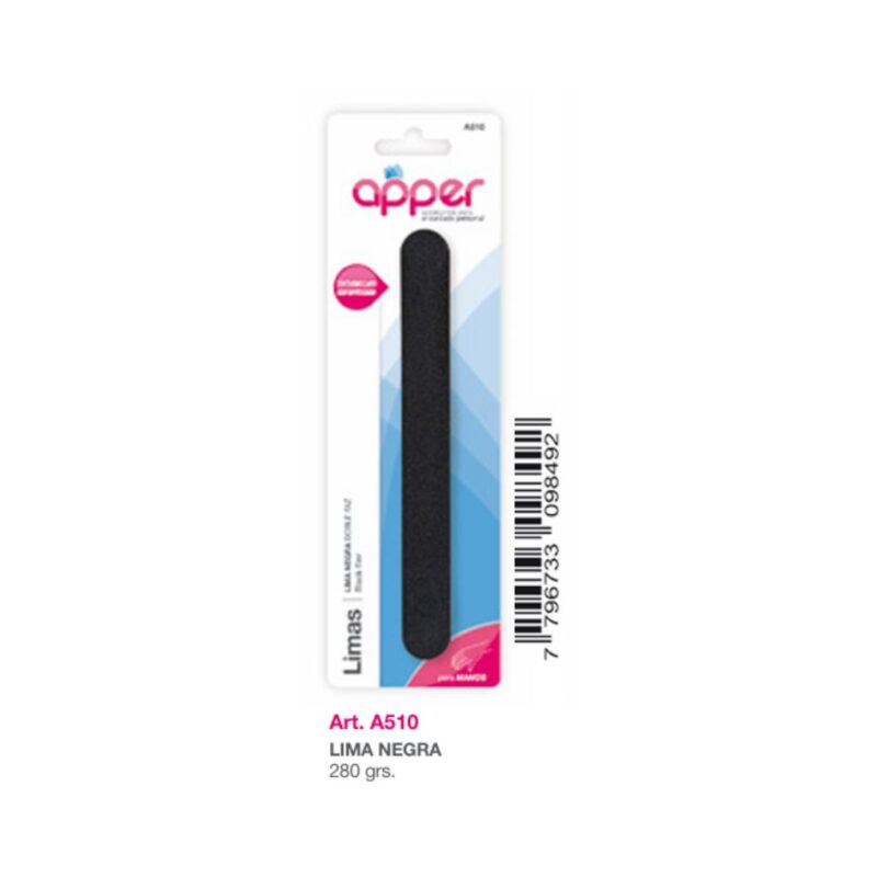 LIMA DE UÑAS NEGRA A-510 (APPER)