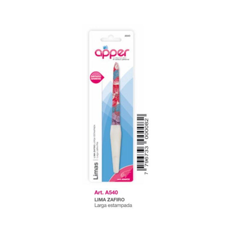 LIMA DE UÑAS ZAFIRO LARGA ESTAMPADA A-540 (APPER)