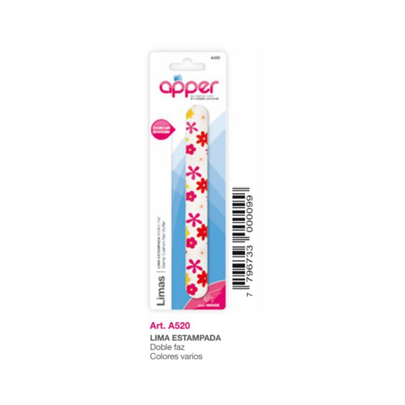 LIMA DE UÑAS ESTAMPADA DOBLE FAZ A-520 (APPER)