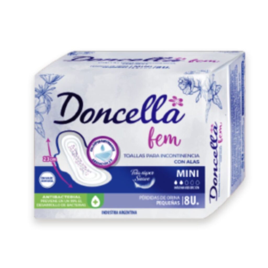 TOALLA P/INCONT. MINI (51802) x8un. (DONCELLA)