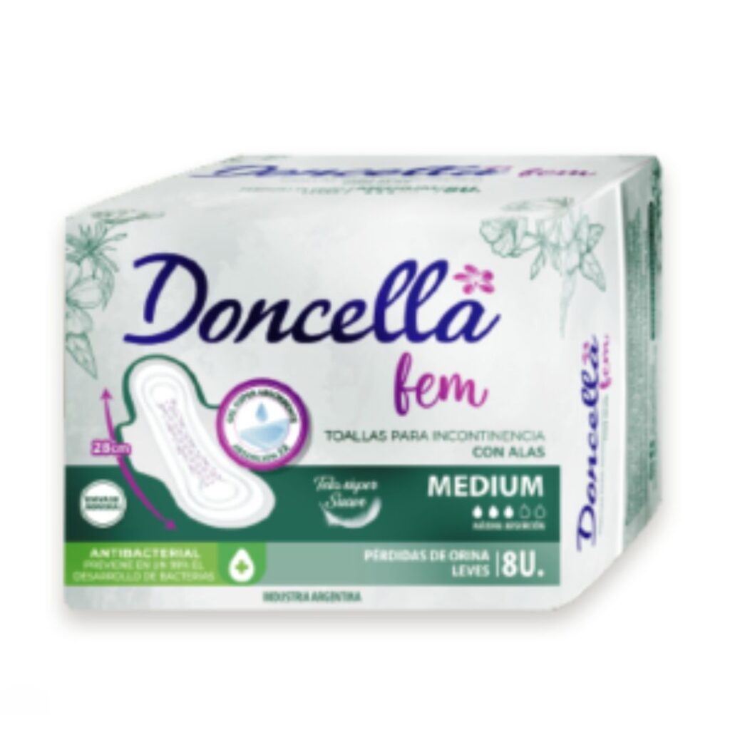 TOALLA P/INCONT. MEDIUM (51803) x8un. (DONCELLA)