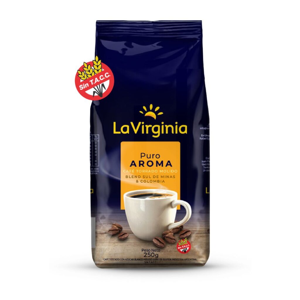 CAFÉ MOLIDO PURO AROMA x250 GR. S/TACC (LA VIRGINIA)