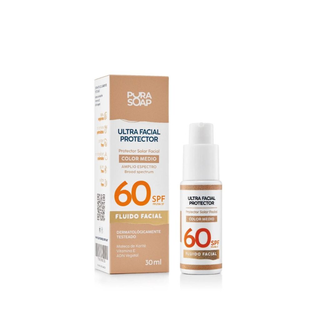 PROTECTOR SOLAR FACIAL FPS 60 ULTRA CON COLOR FLUIDO (PURA SOAP)