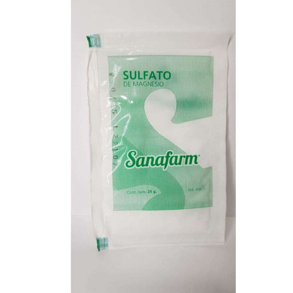 SULFATO DE MAGNESIO sobre x25 gr.  (Venta Fcias. Pcia. Bs. As.)