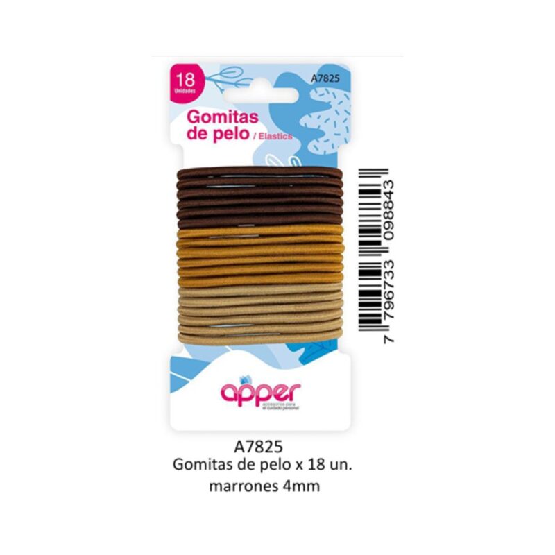 GOMITAS A-7825 CABELLO 18und MARRONES 4mm (APPER)