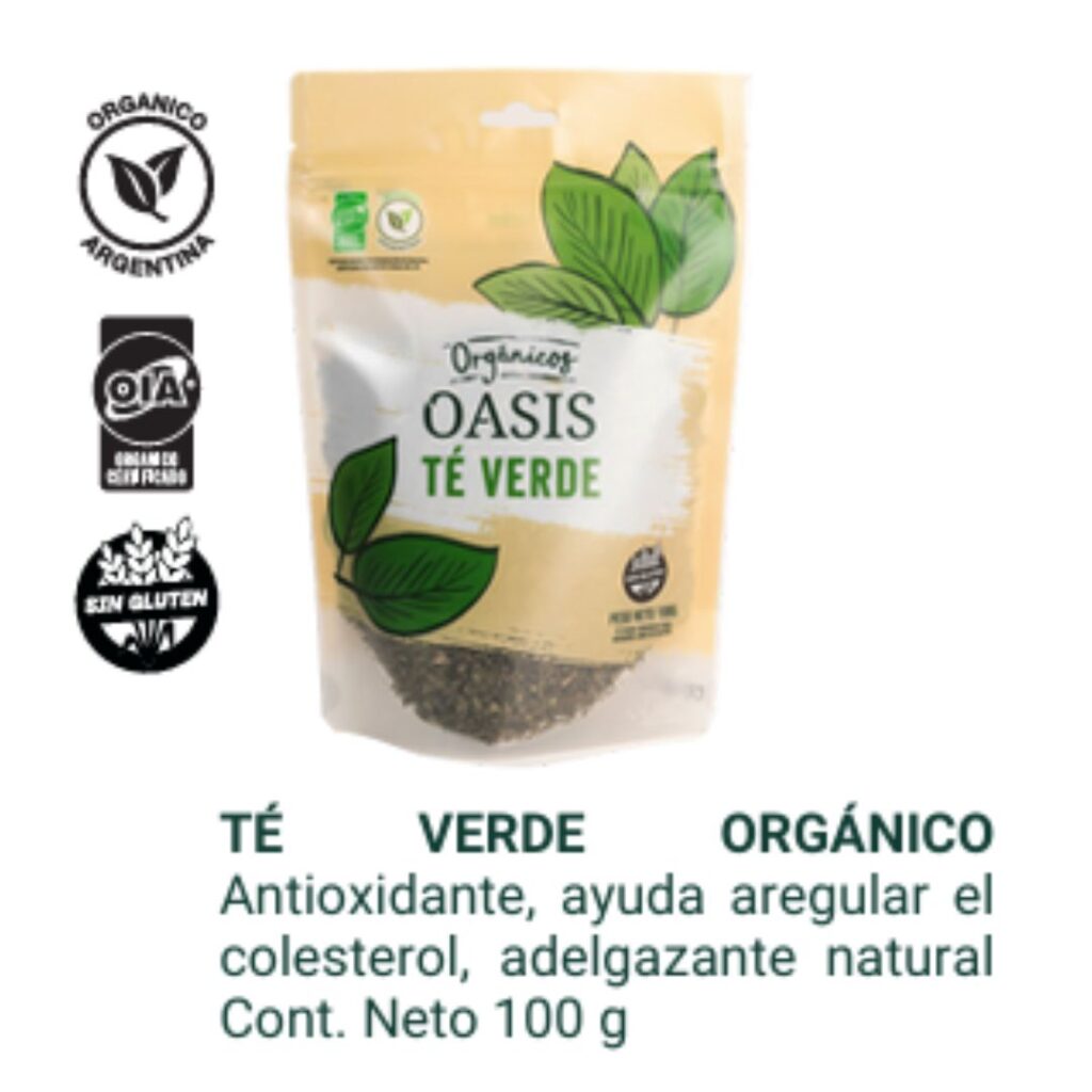 TE VERDE ORGANICO DOY PACK x100gr. (H. OASIS)