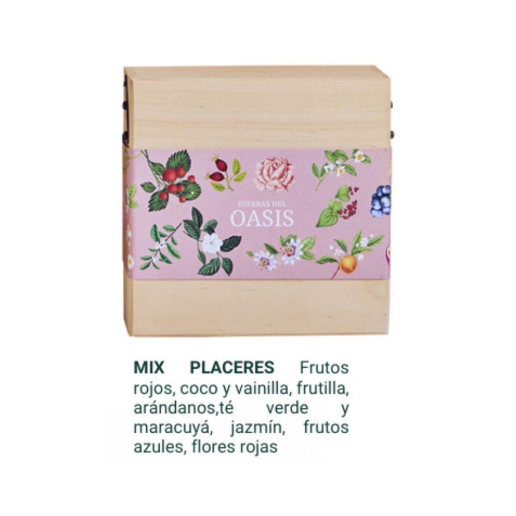 CAJA EXHIB. MADERA TES PLACERES x40saq. (H. OASIS)