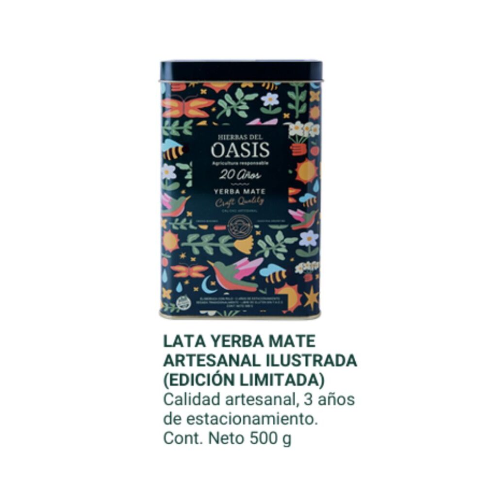 LATA YERBA MATE PREMIUM ILUSTRADA x500gr. (H. OASIS)