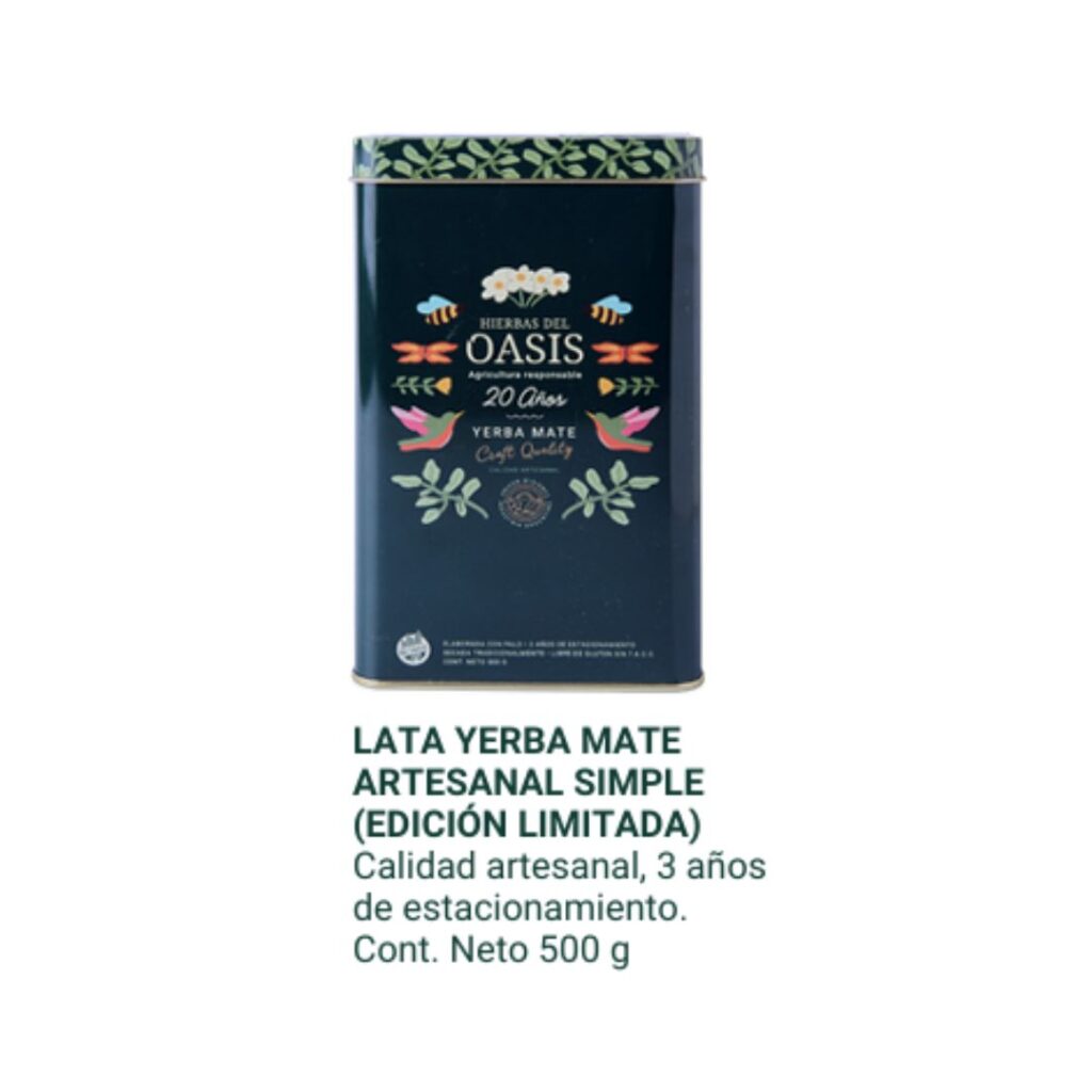 LATA YERBA MATE PREMIUM SIMPLE x500gr. (H. OASIS)