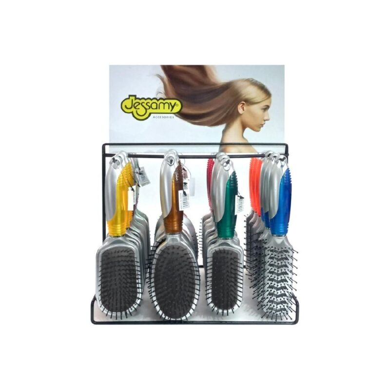 EXHIBIDOR DE CEPILLOS C-30 MANGO METAL COLOR x24 un. (JESSAMY)