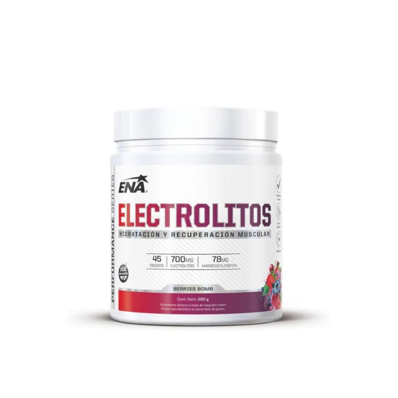 ELECTROLITOS BERRIES BOMB x225gr. PROMO MENSUAL 20% DESC. (ENA SPORT)