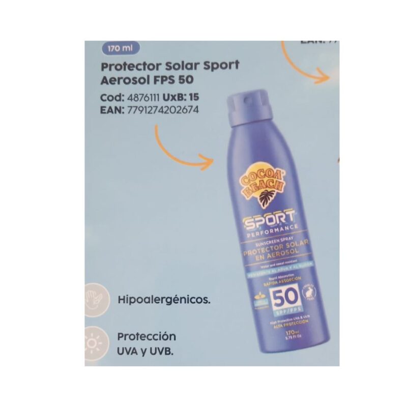PROTECTOR SOLAR SPORT SPF 50 AEROSOL x170ml (4876111) (COCOA BEACH)
